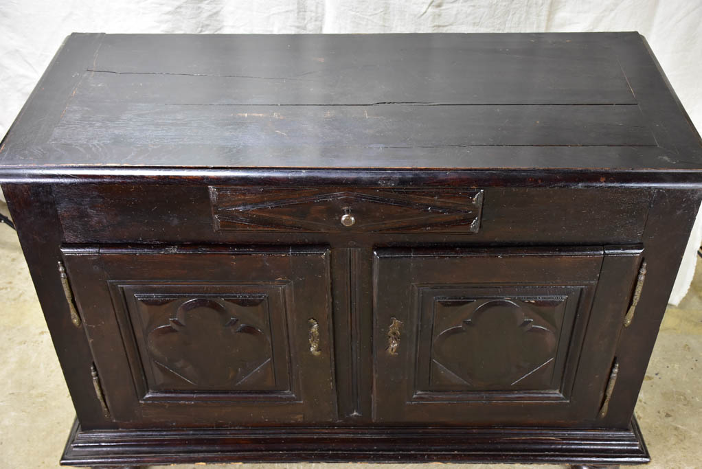 Superb Louis XIII buffet with black lacquered finish 50½"