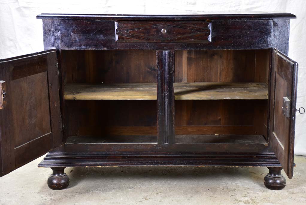 Superb Louis XIII buffet with black lacquered finish 50½"