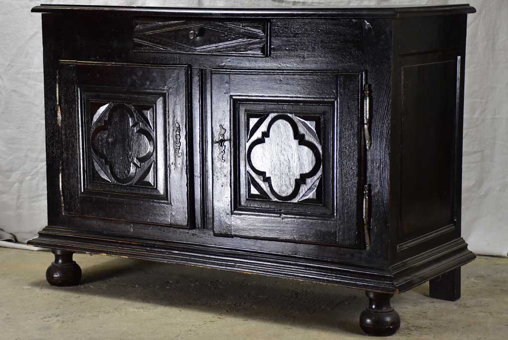 Superb Louis XIII buffet with black lacquered finish 50½"