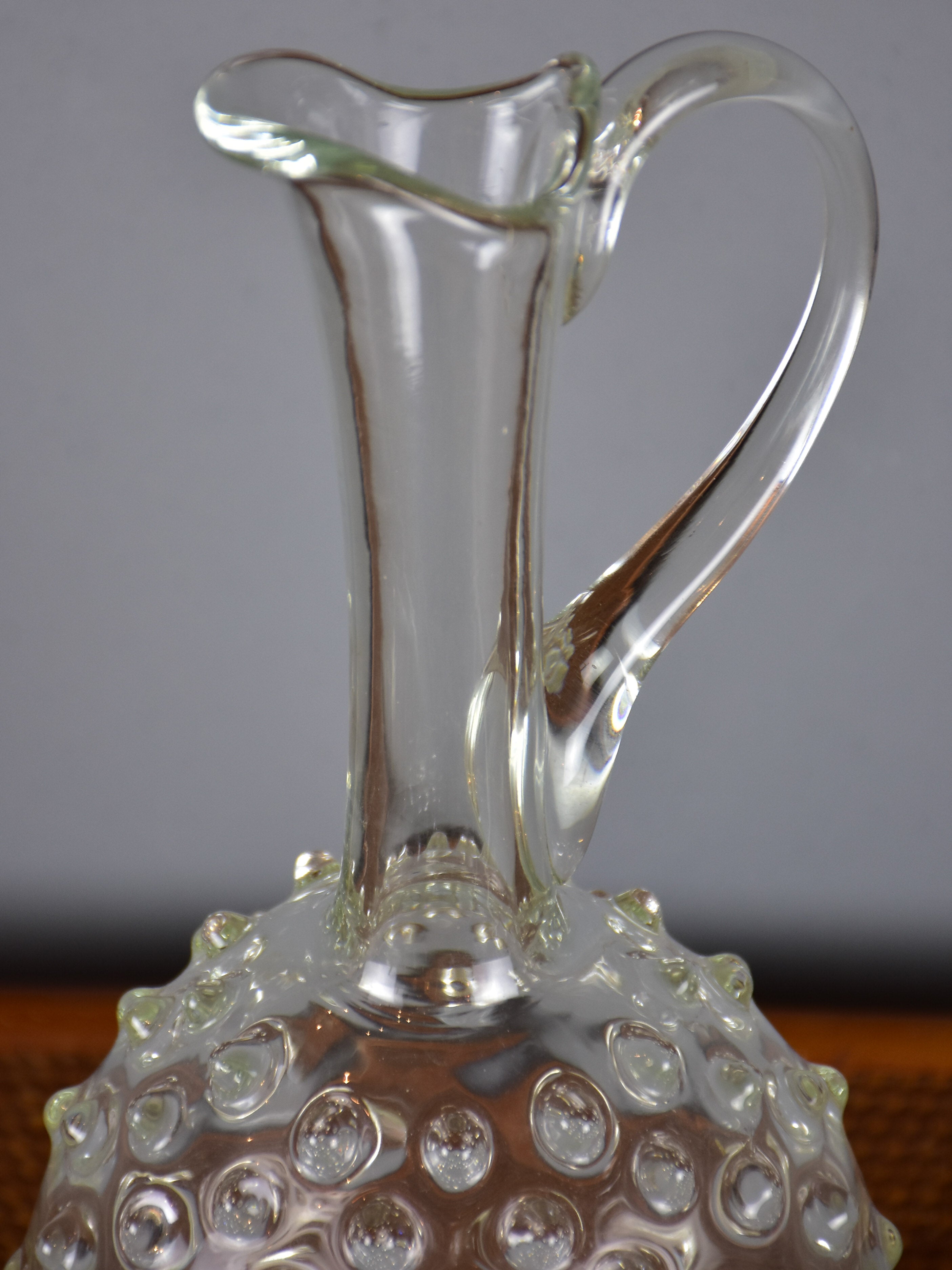 Vintage hand blown glass pitcher