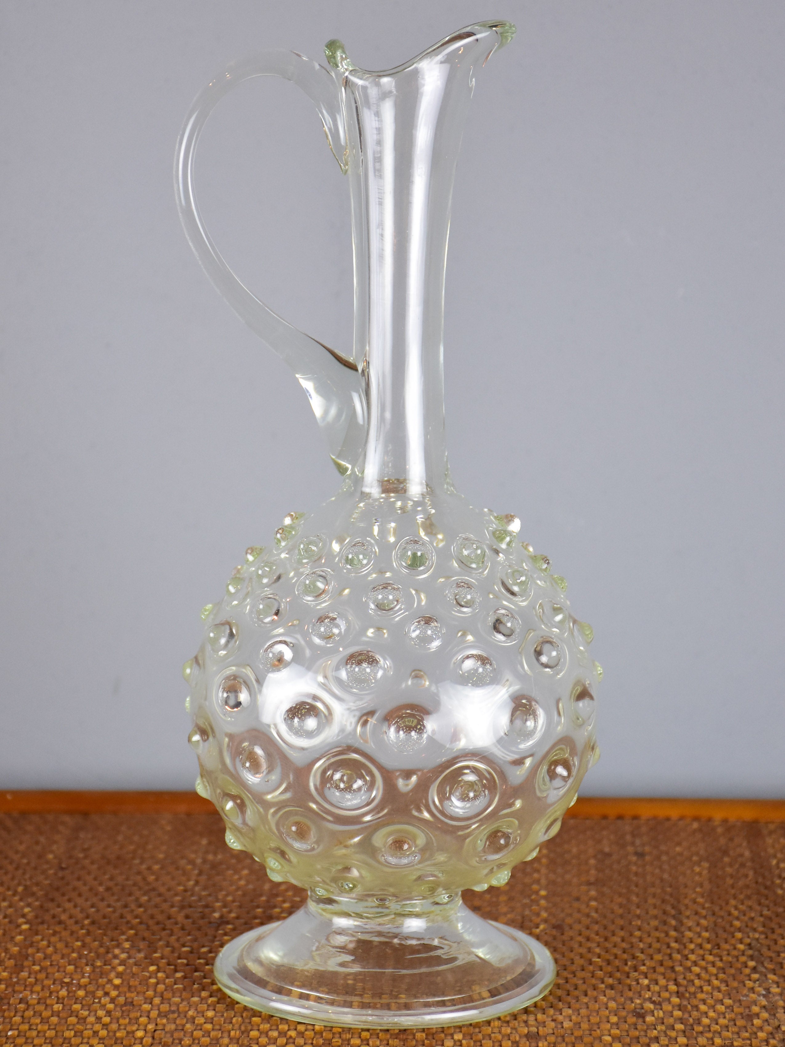 Vintage hand blown glass pitcher