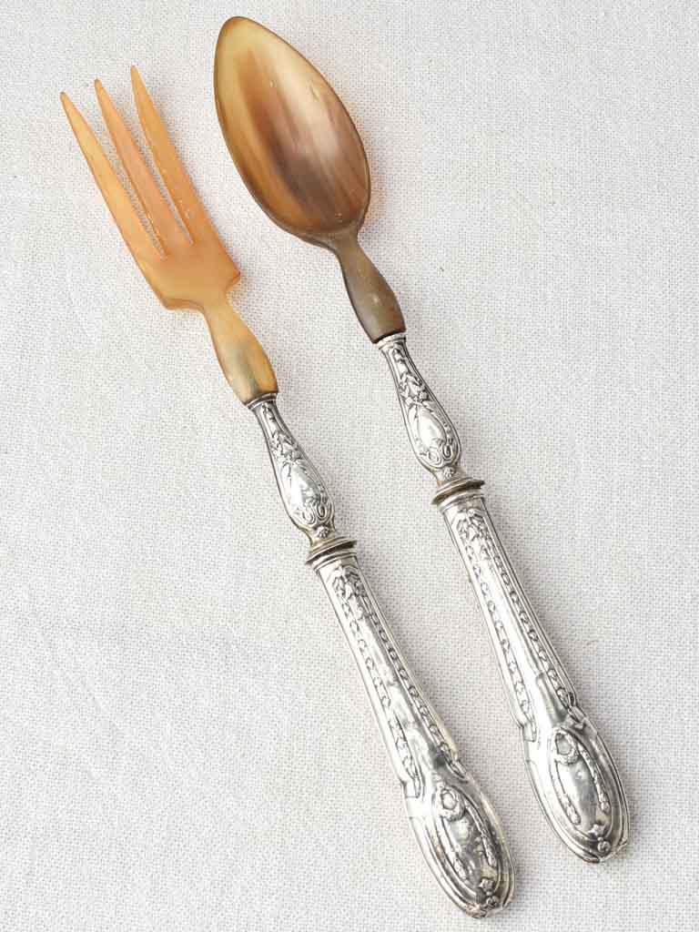 Antique bone-made Louis XVI Salad Servers