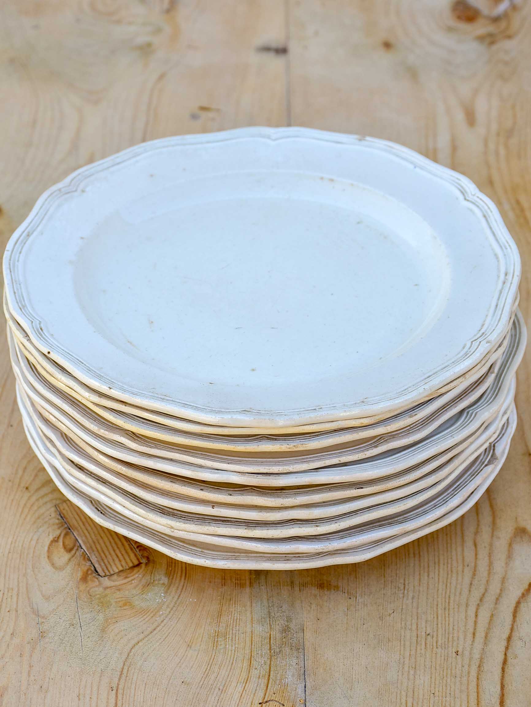 10 antique French ironstone plates