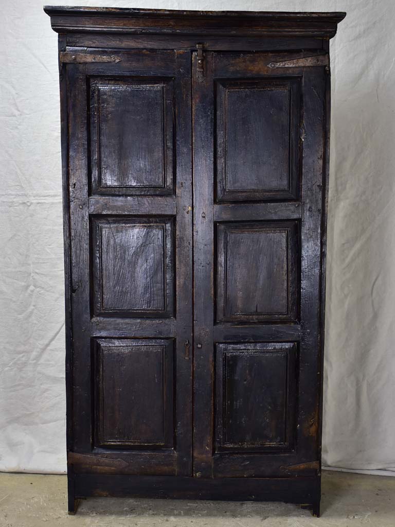 Petite 17th Century Spanish armoire with black patina 38¼"