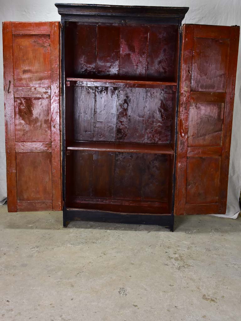 Petite 17th Century Spanish armoire with black patina 38¼"