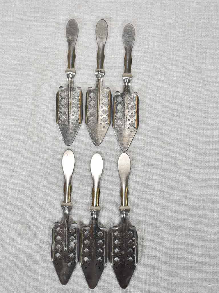 Collection of 6 absinthe spoons from the early twentieth-century