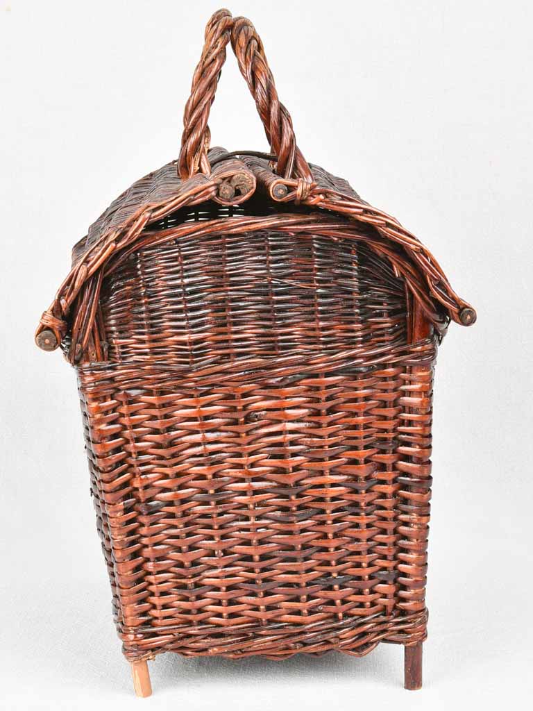 Large wicker poultry basket - 19th century