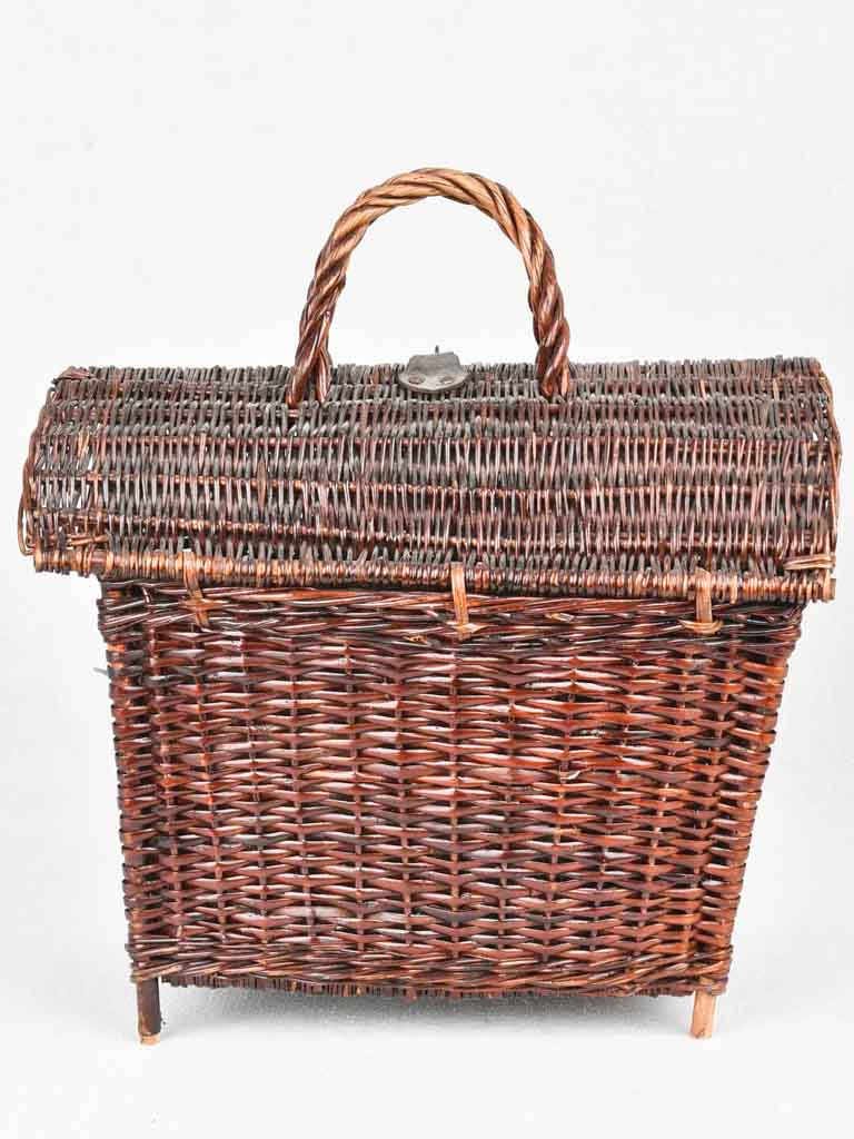 Large wicker poultry basket - 19th century