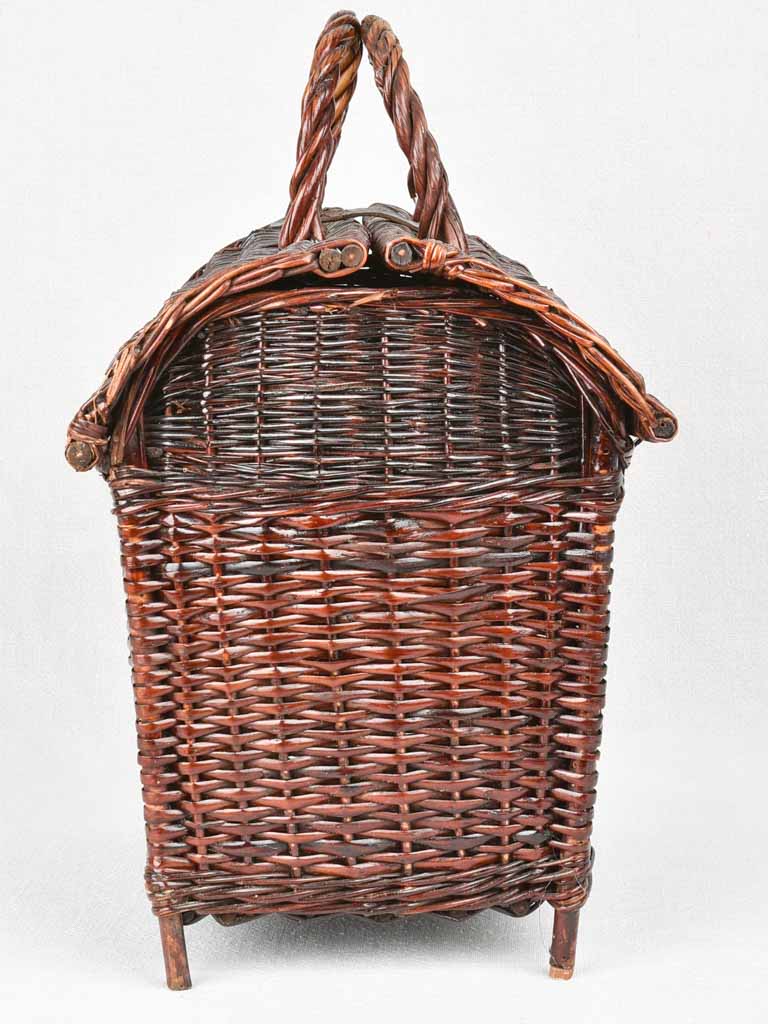 Large wicker poultry basket - 19th century