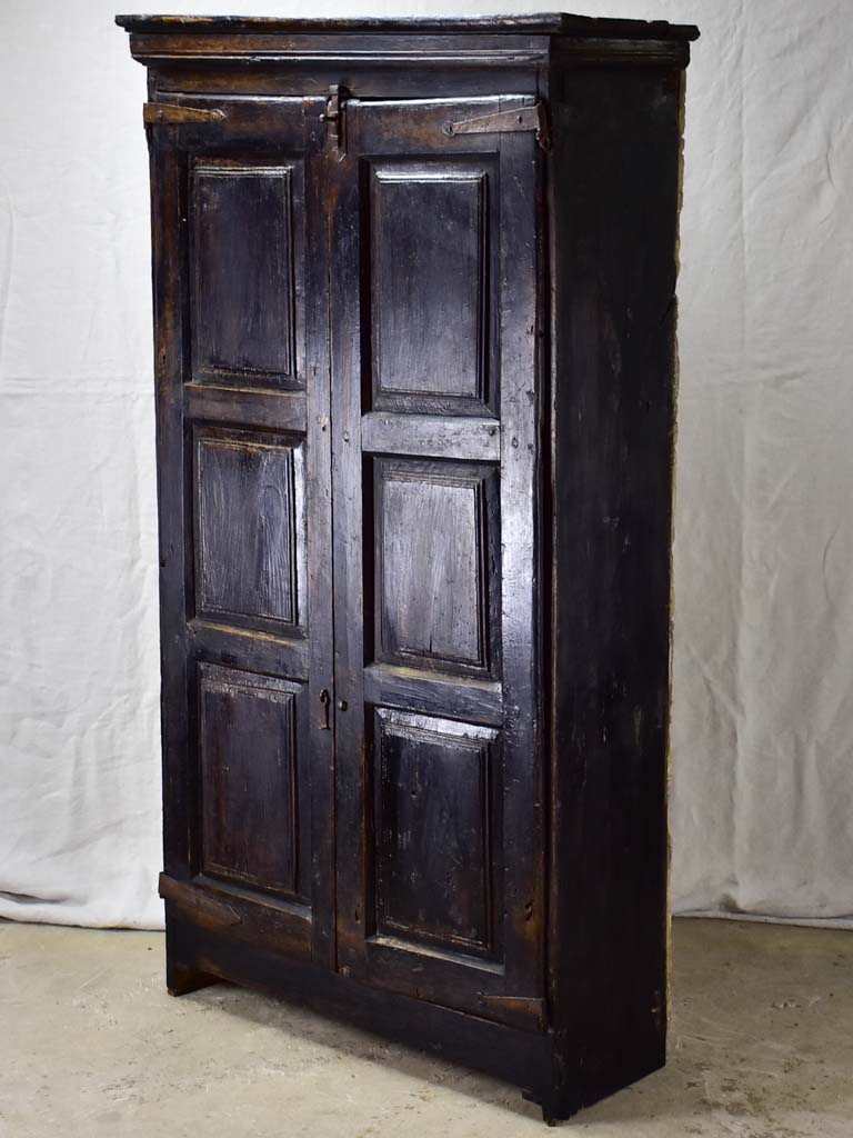 Petite 17th Century Spanish armoire with black patina 38¼"