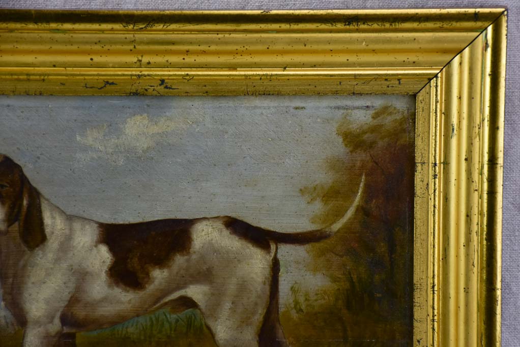 19th Century English painting of a hunting hound - anonymous 16½" x 12½"