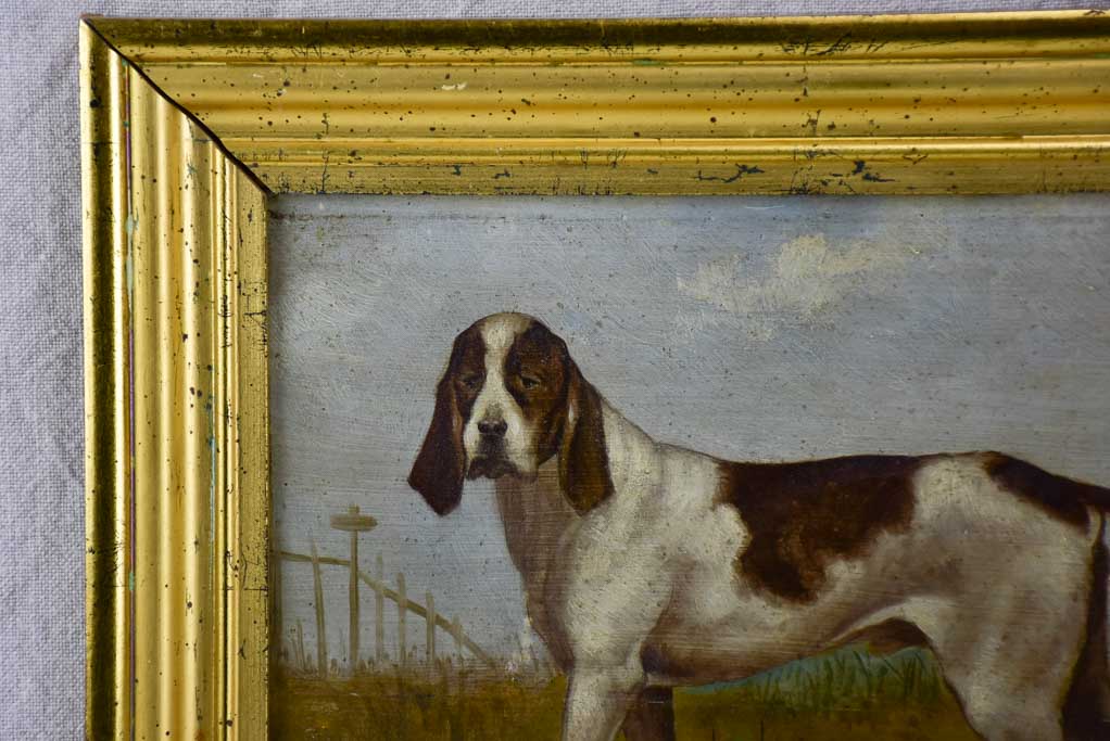 19th Century English painting of a hunting hound - anonymous 16½" x 12½"