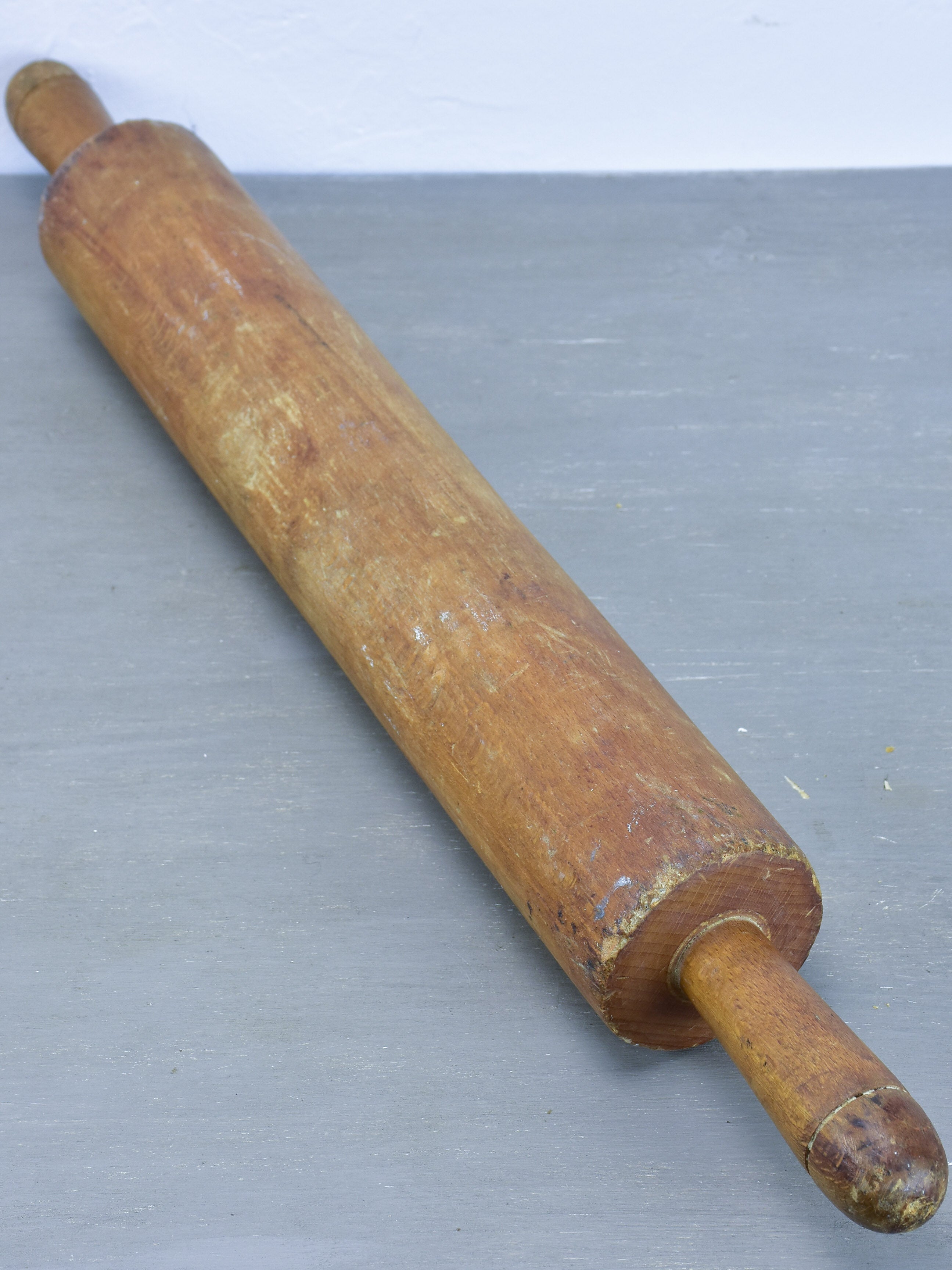 Large French rolling pin - vintage folk art