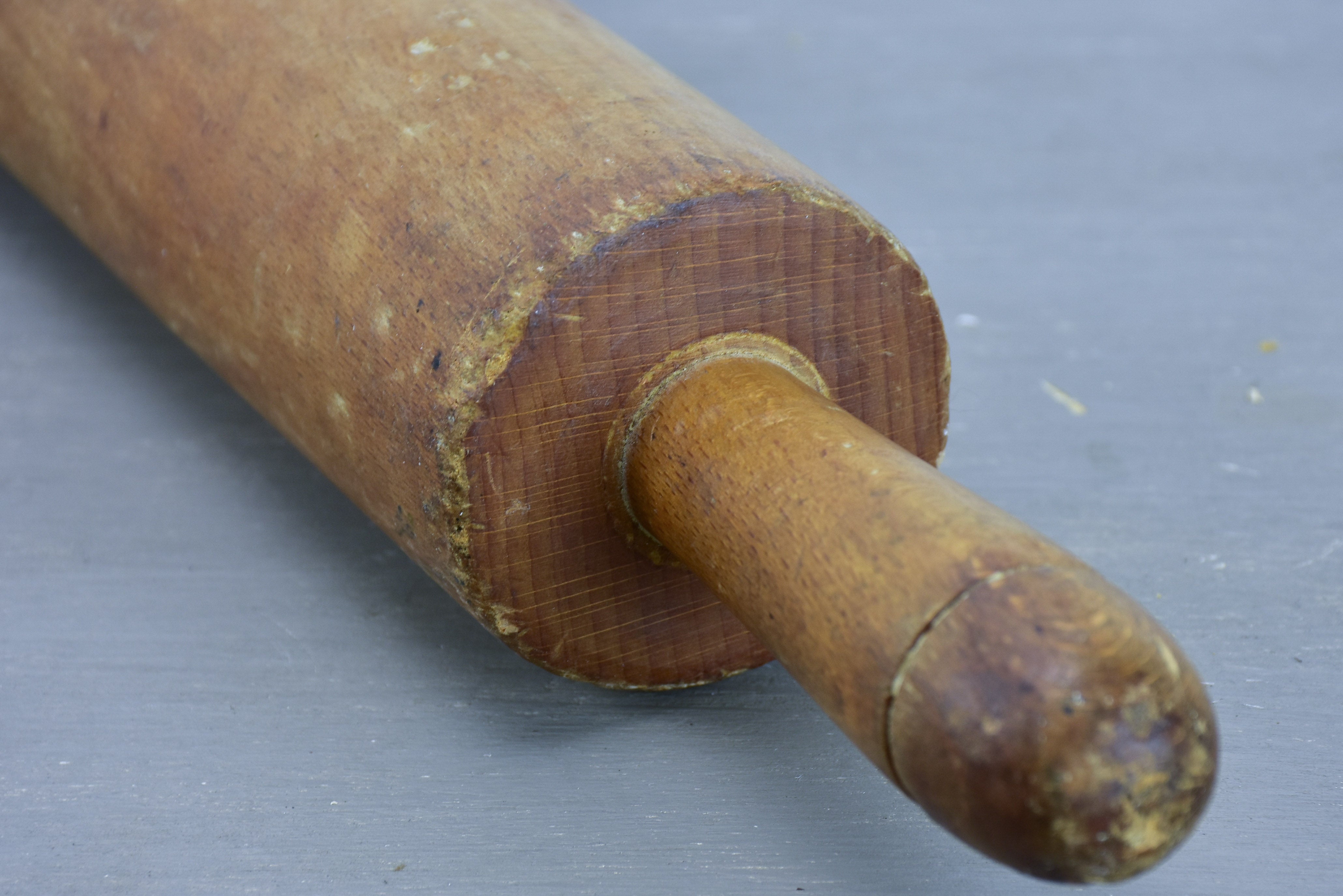 Large French rolling pin - vintage folk art