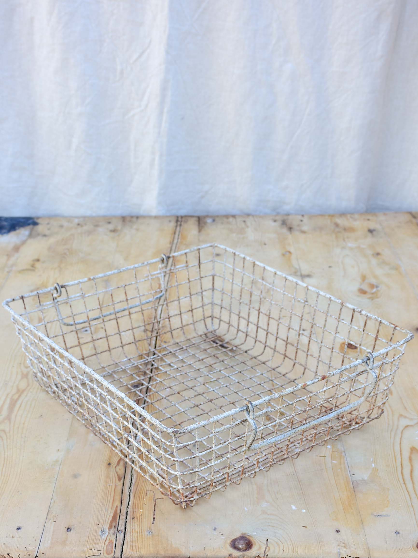 Large rustic iron basket - 1960's