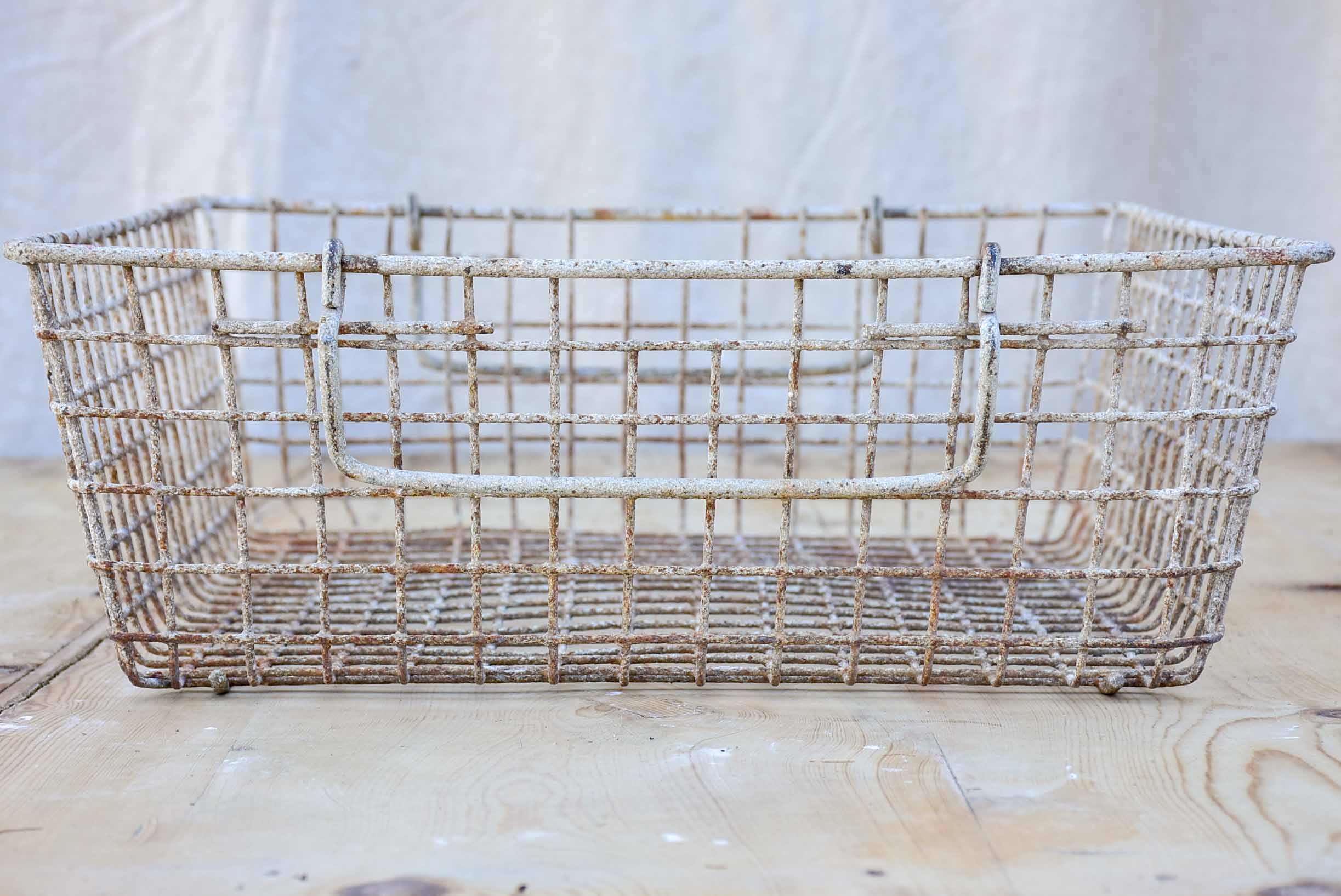 Large rustic iron basket - 1960's