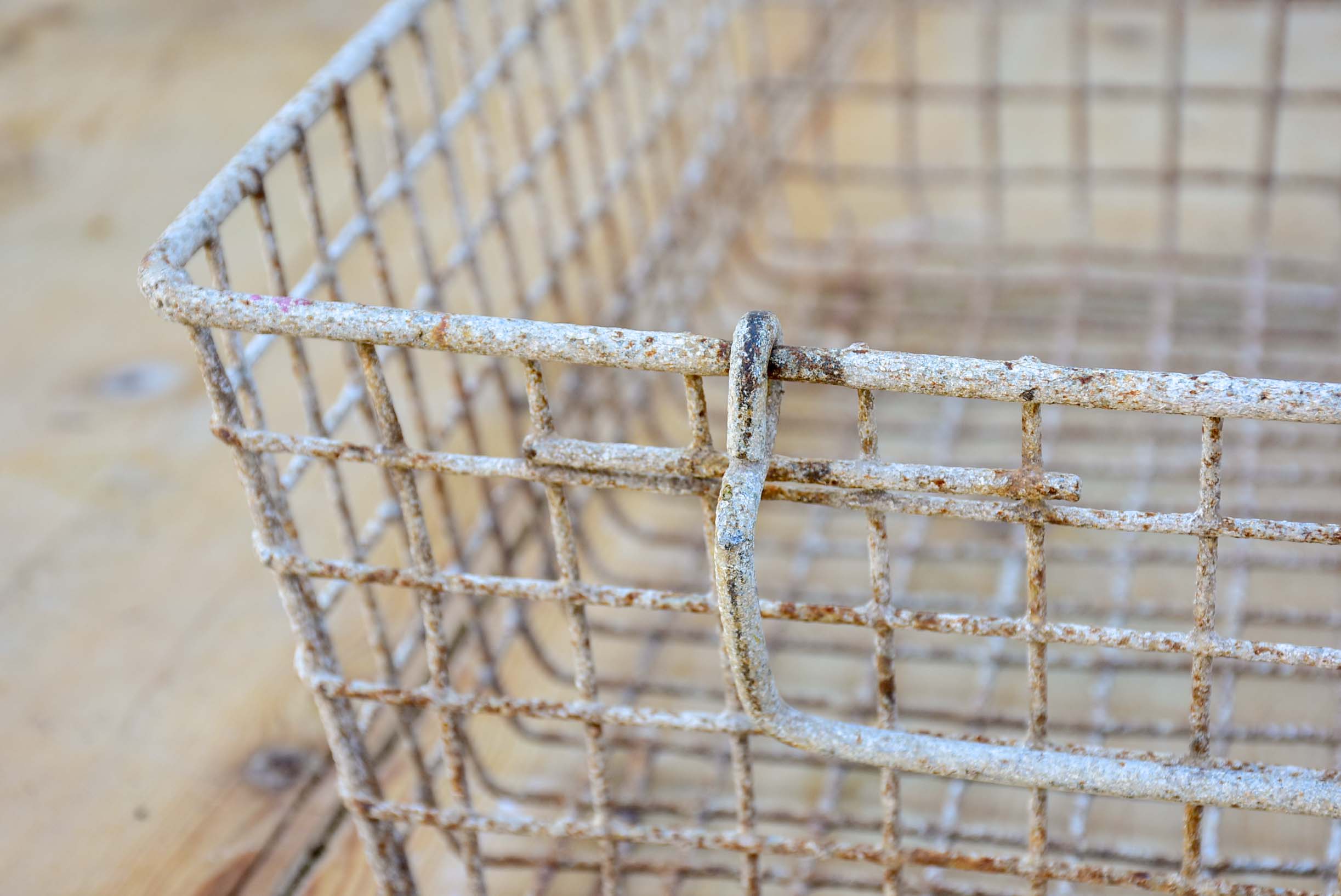 Large rustic iron basket - 1960's