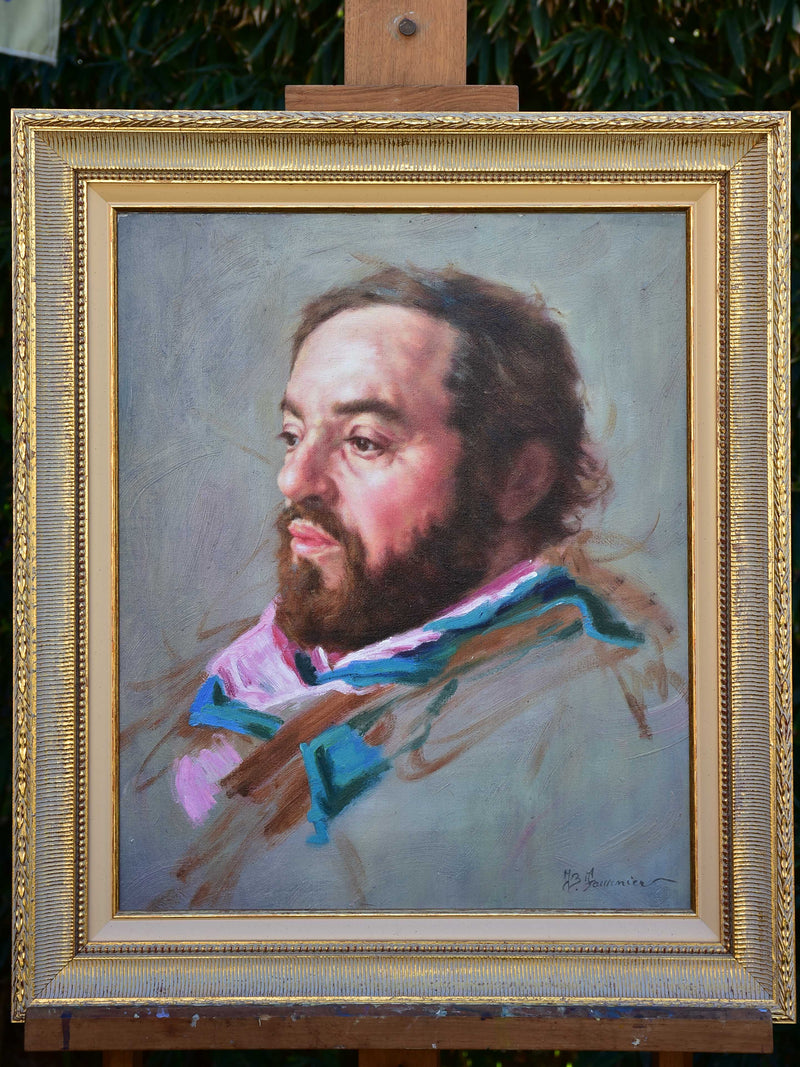 Contemporary French painting of Luciano Pavarotti by Jean-Baptiste Fournier (1959 -)