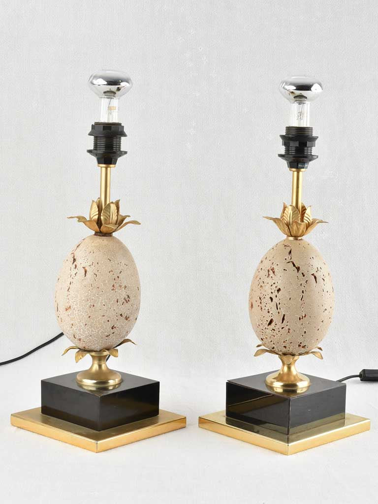 Quality 1960s Brass Veneer Table Lamps