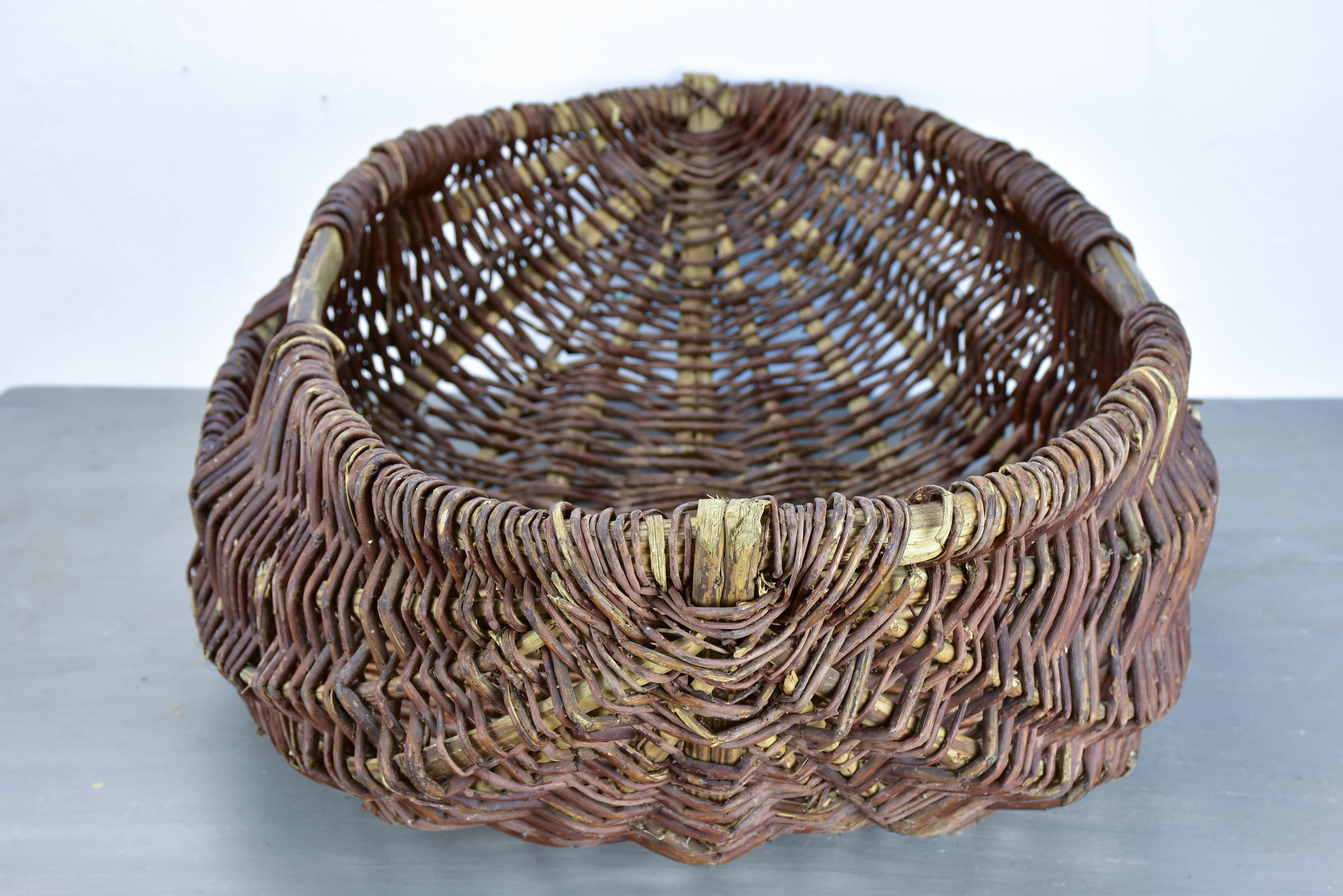 Large vintage French harvest basket