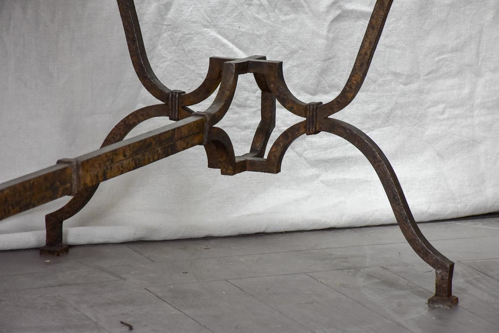 Very large 18th Century rectangular marble table with pretty iron base 74" x 35½"