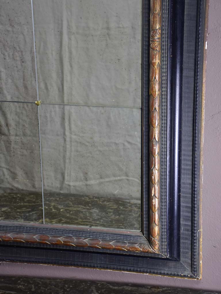 Very large 17th Century Italian mirror with nine mirror pane 50¾" x 61"