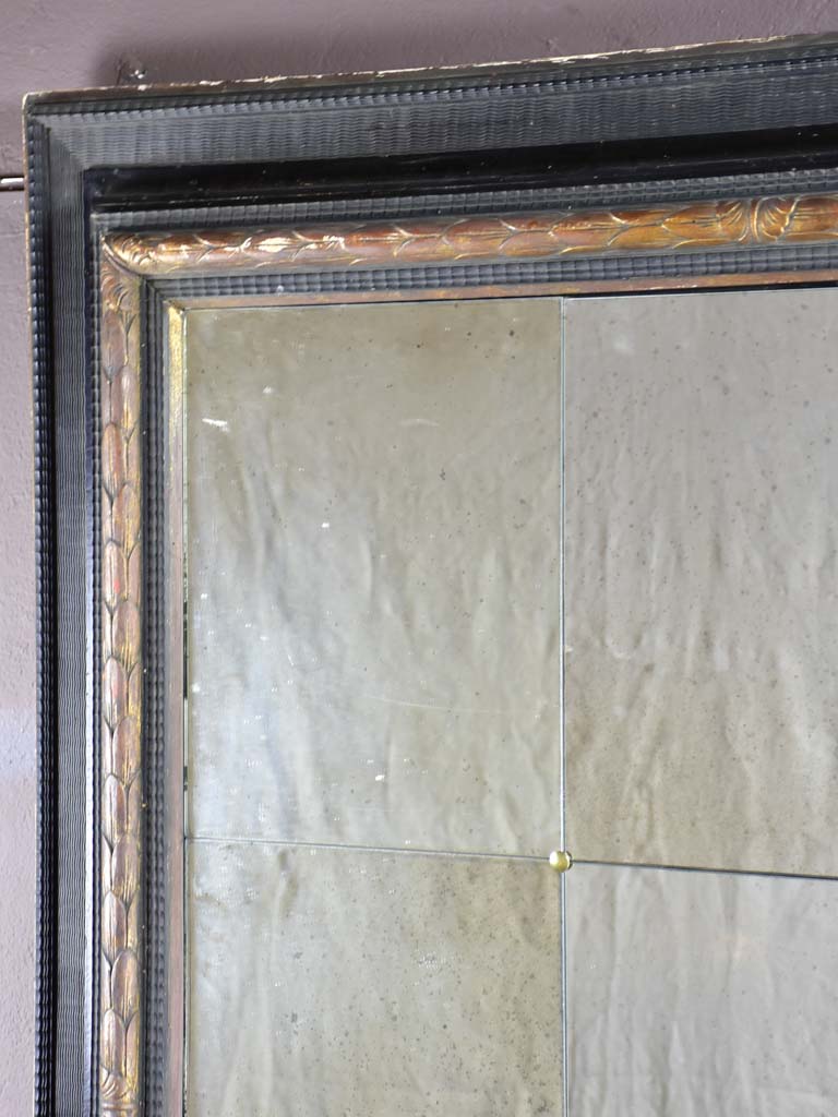 Very large 17th Century Italian mirror with nine mirror pane 50¾" x 61"