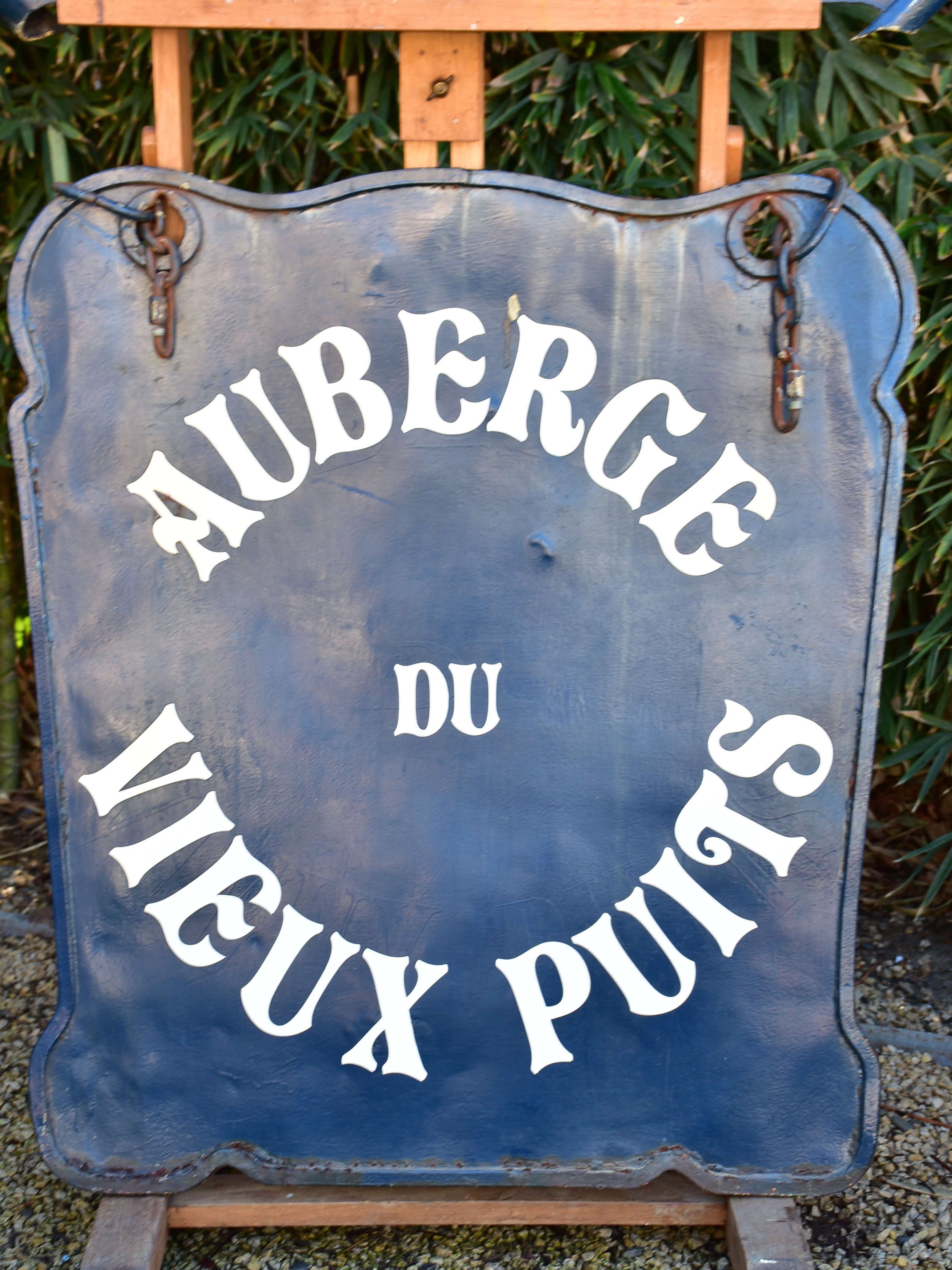 Late 19th century French sign "Auberge du vieux puits"