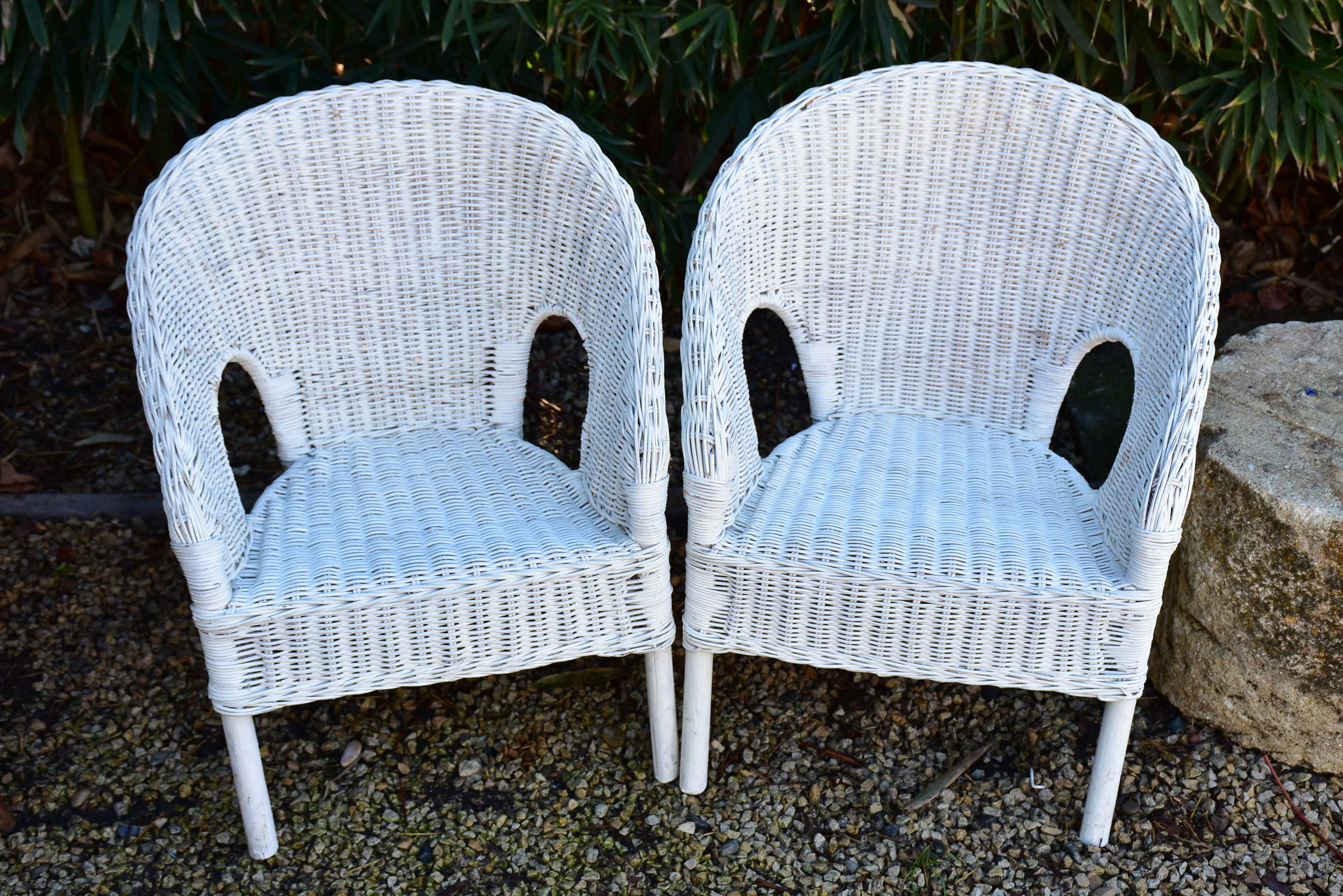 French childrens rattan armchair