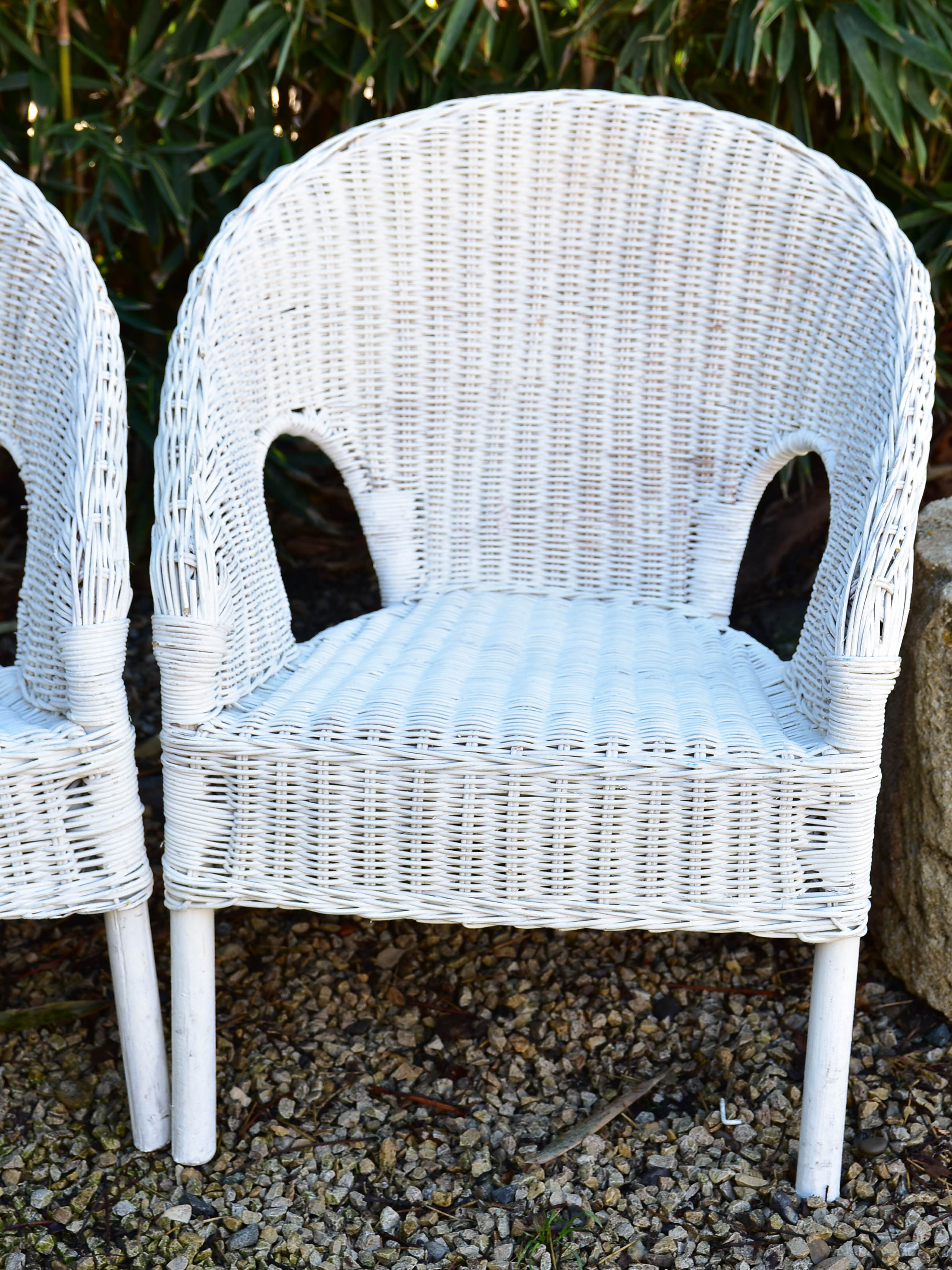 French childrens rattan armchair