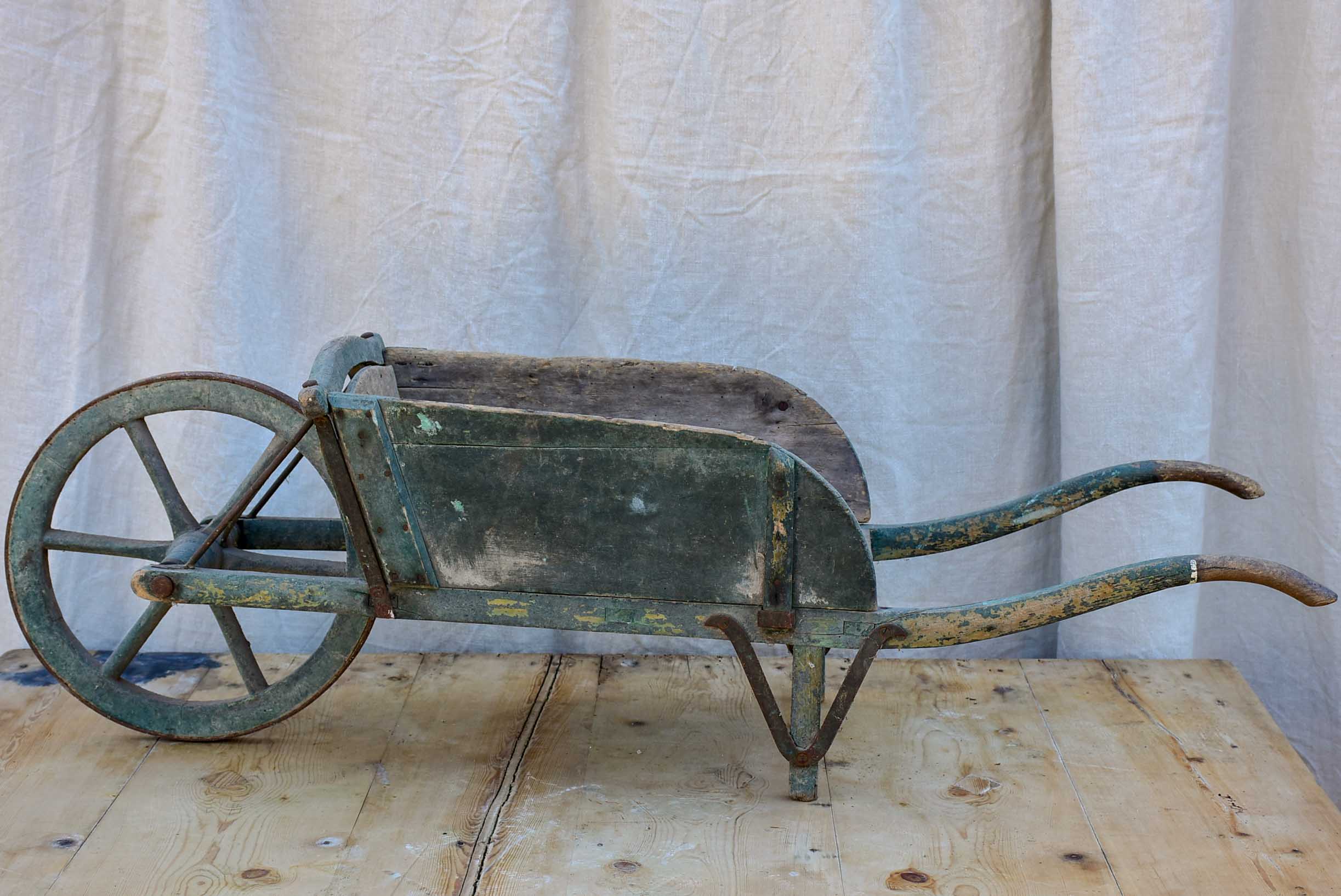 Antique French children's toy wheelbarrow