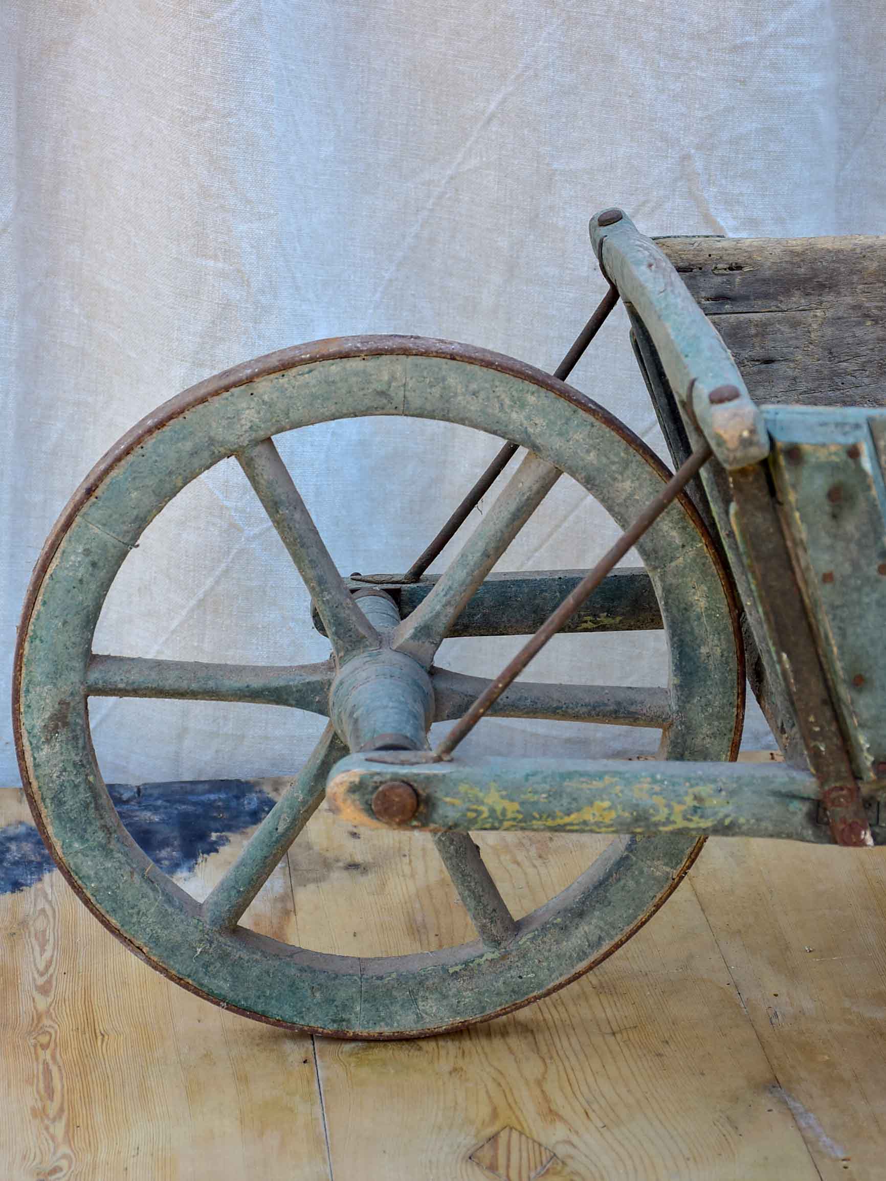 Antique French children's toy wheelbarrow