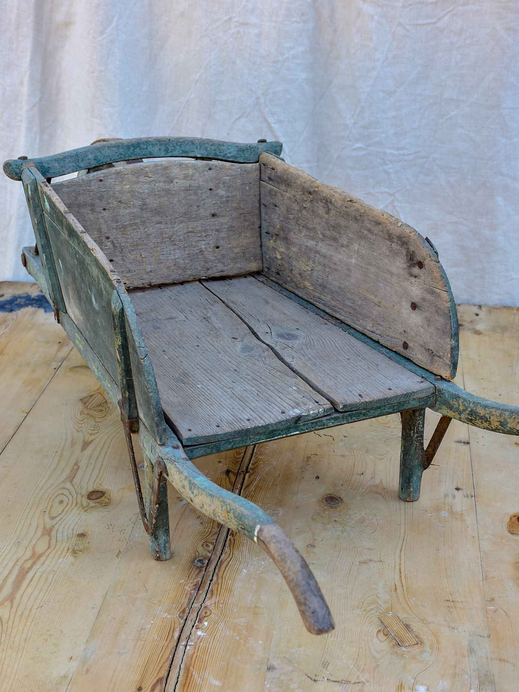 Antique French children's toy wheelbarrow