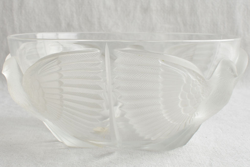 Retro crystal dove-themed bowl