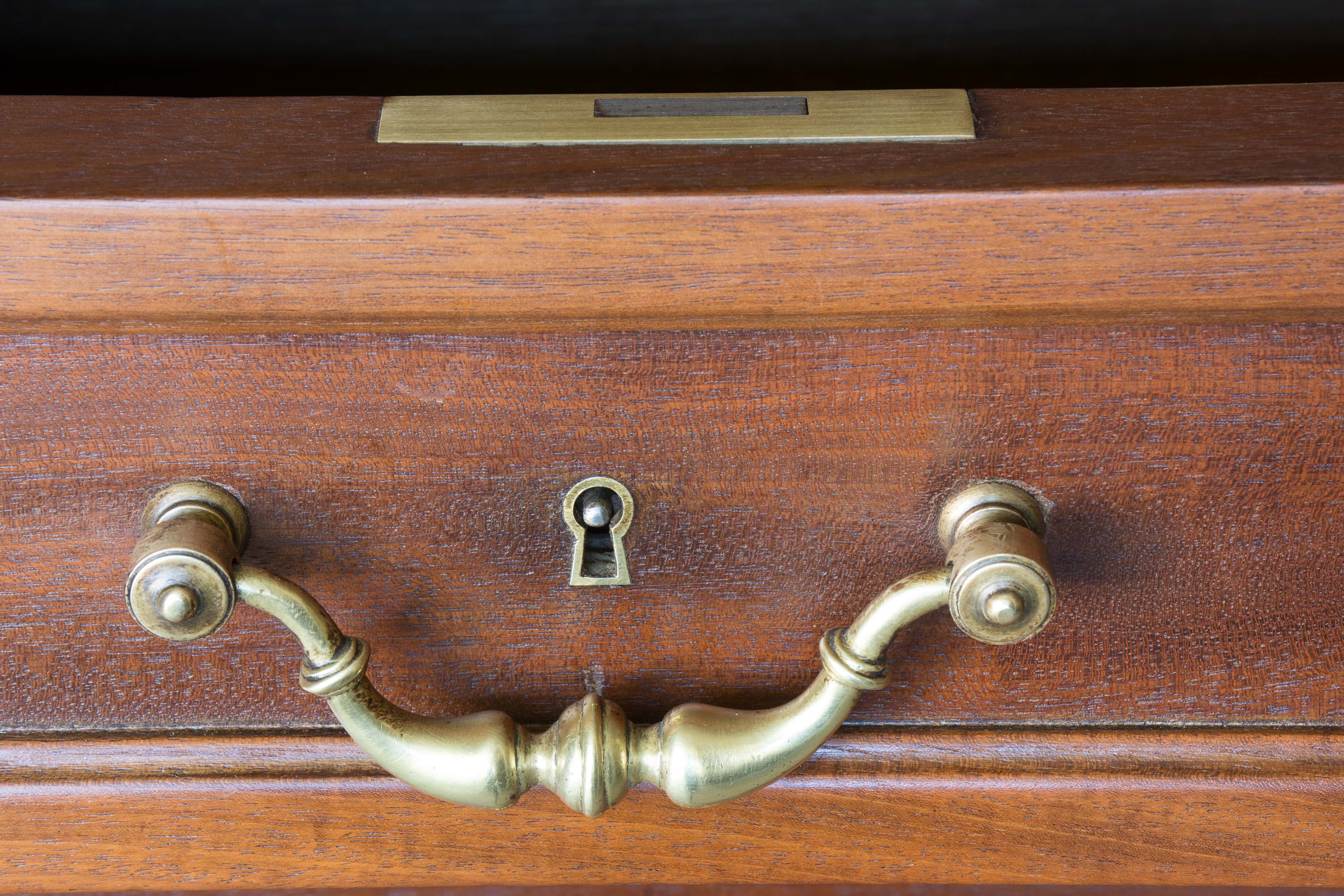 Late 19th century blonde mahogany Notary's desk with leather top