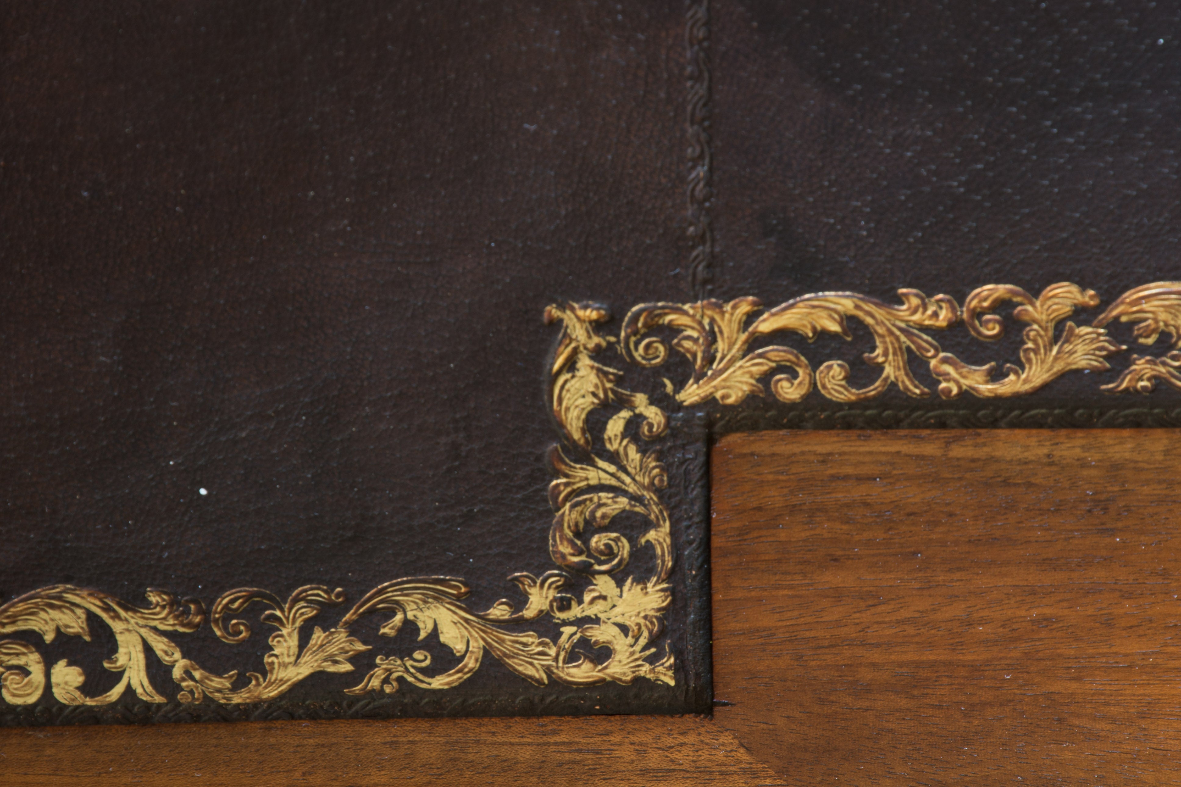 Late 19th century blonde mahogany Notary's desk with leather top