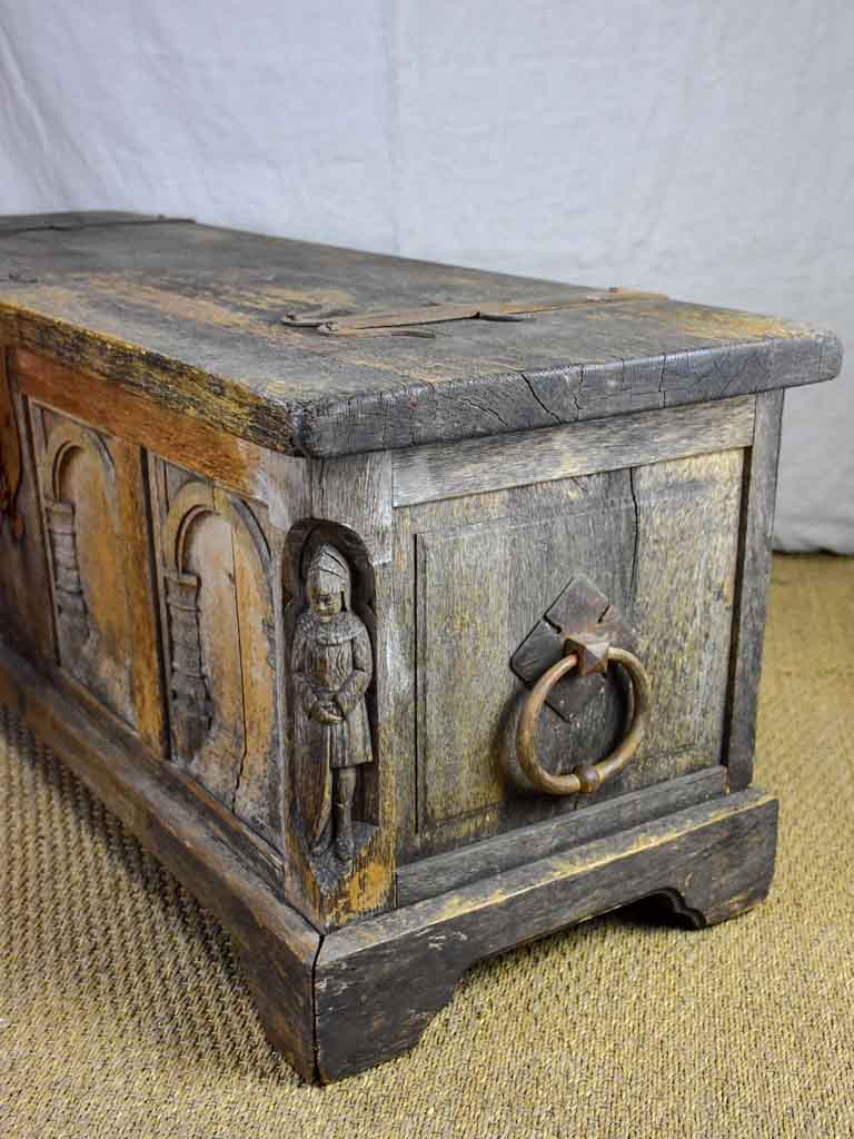 Antique carved trunk 57" x 17¼"