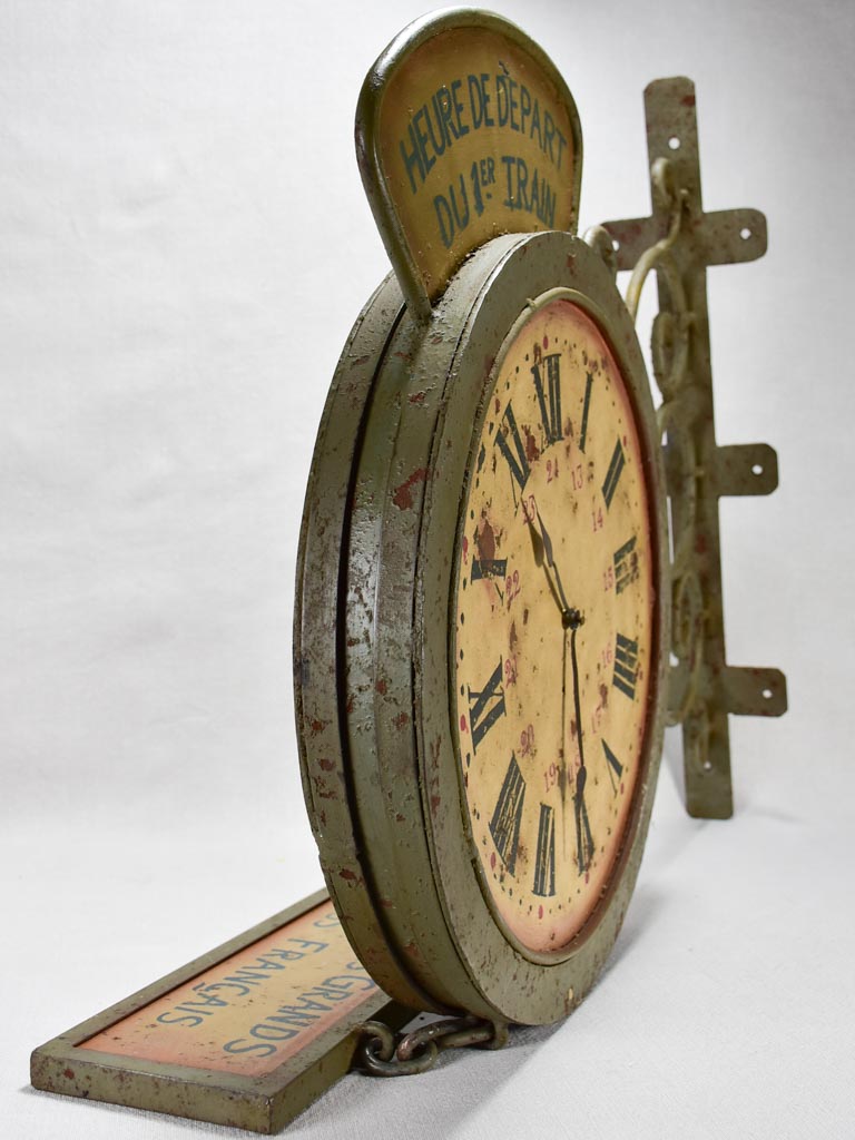 1950s clock and sign from a train station