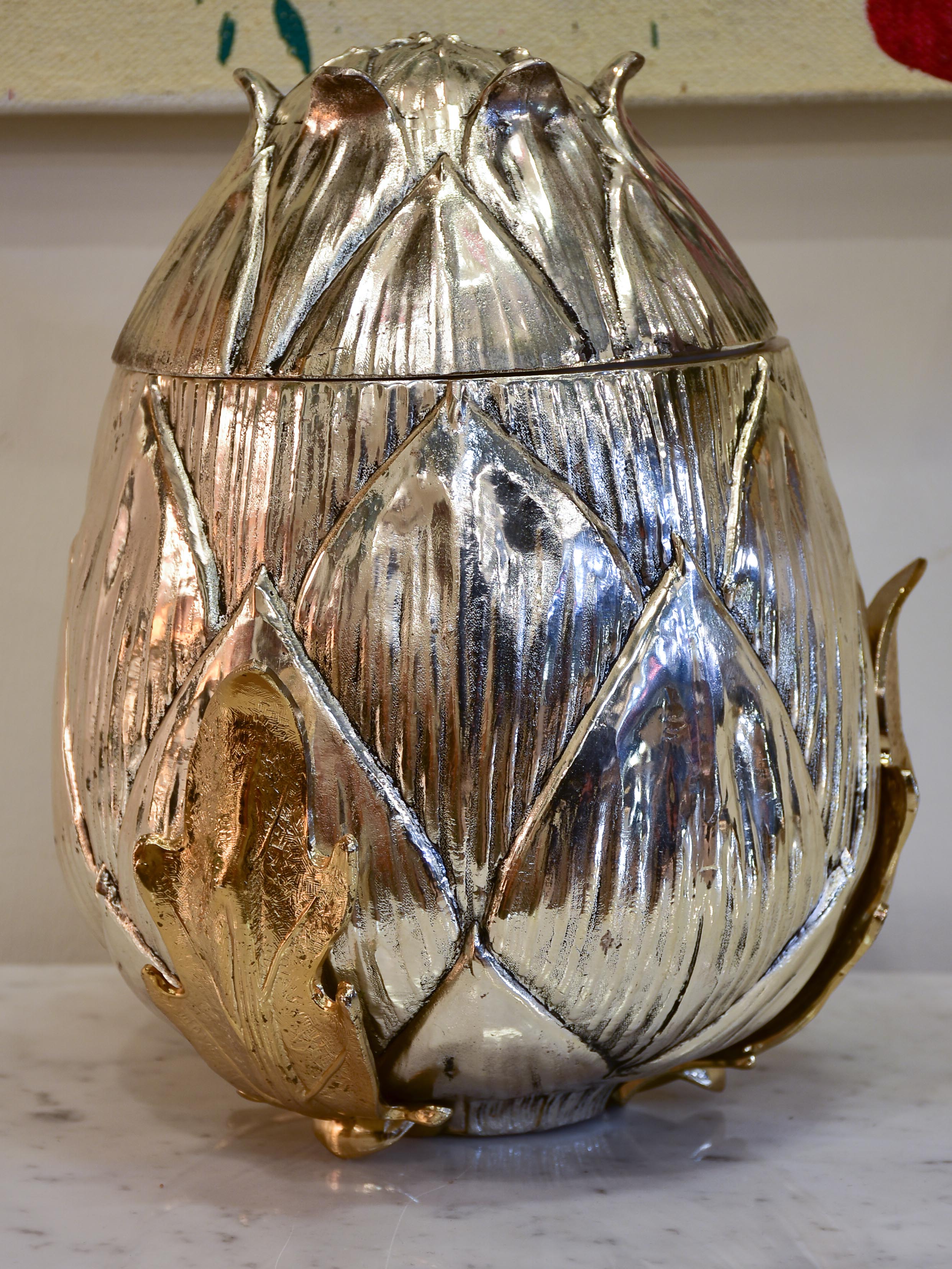 Very large Mauro Manetti champagne bucket - artichoke