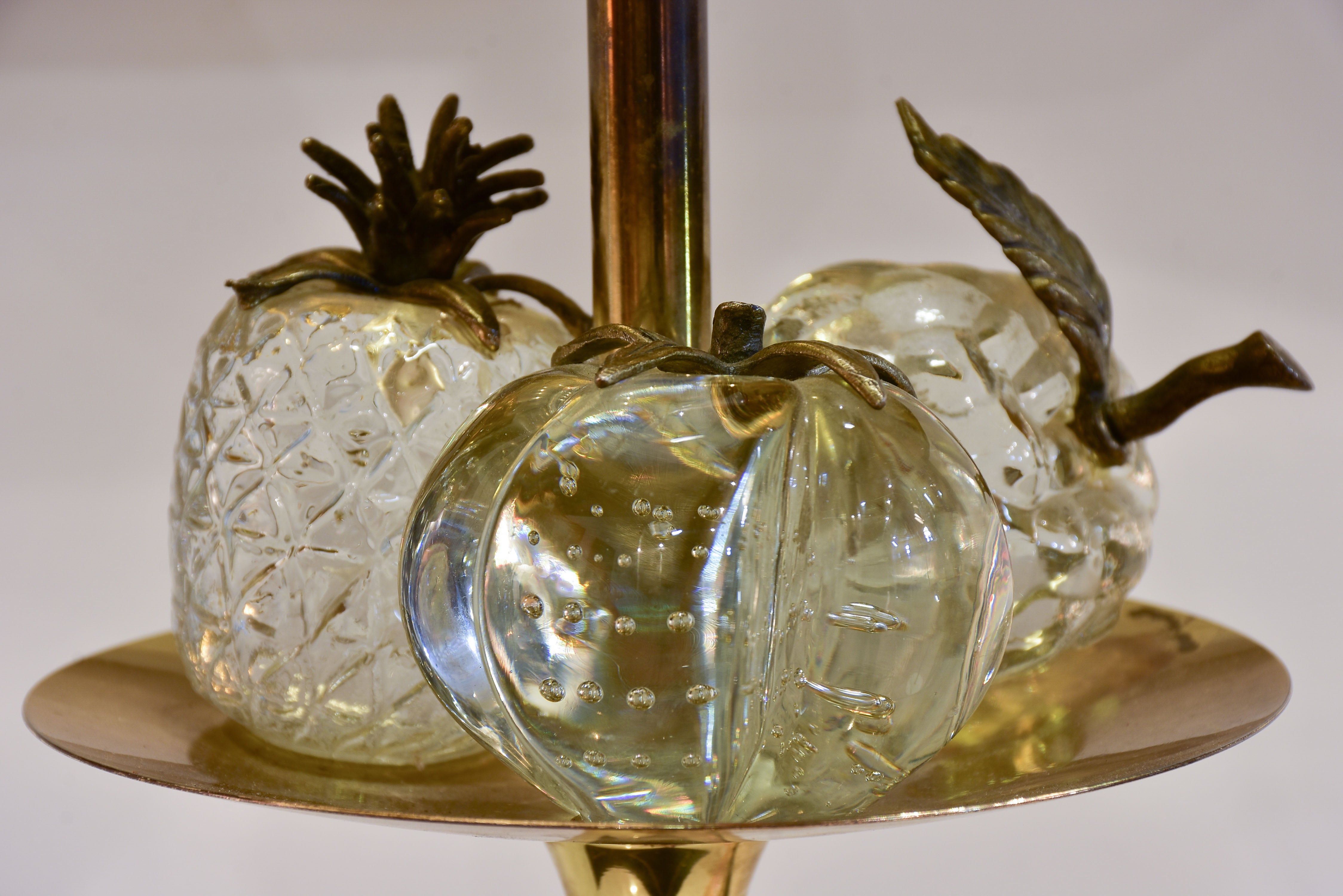 Black Maison Charles lamp with crystal fruits