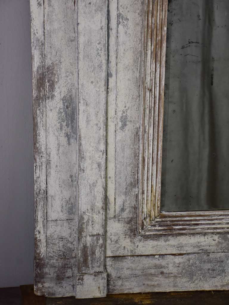 Late 18th Century Directoire trumeau mirror with grey patina 42½" x 43"