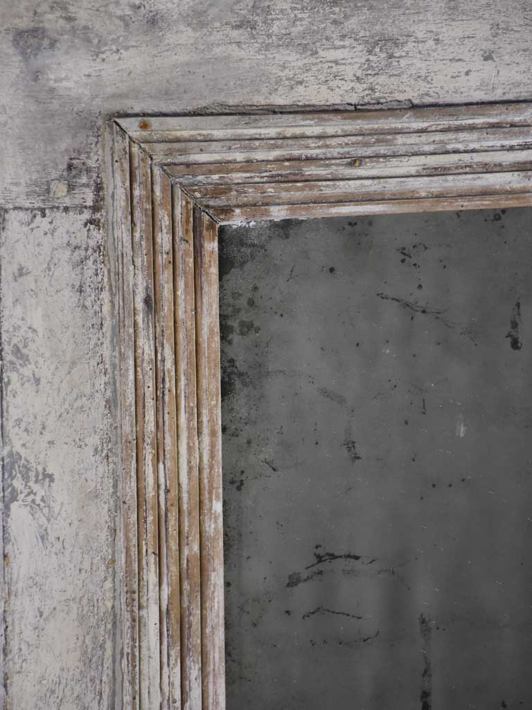 Late 18th Century Directoire trumeau mirror with grey patina 42½" x 43"