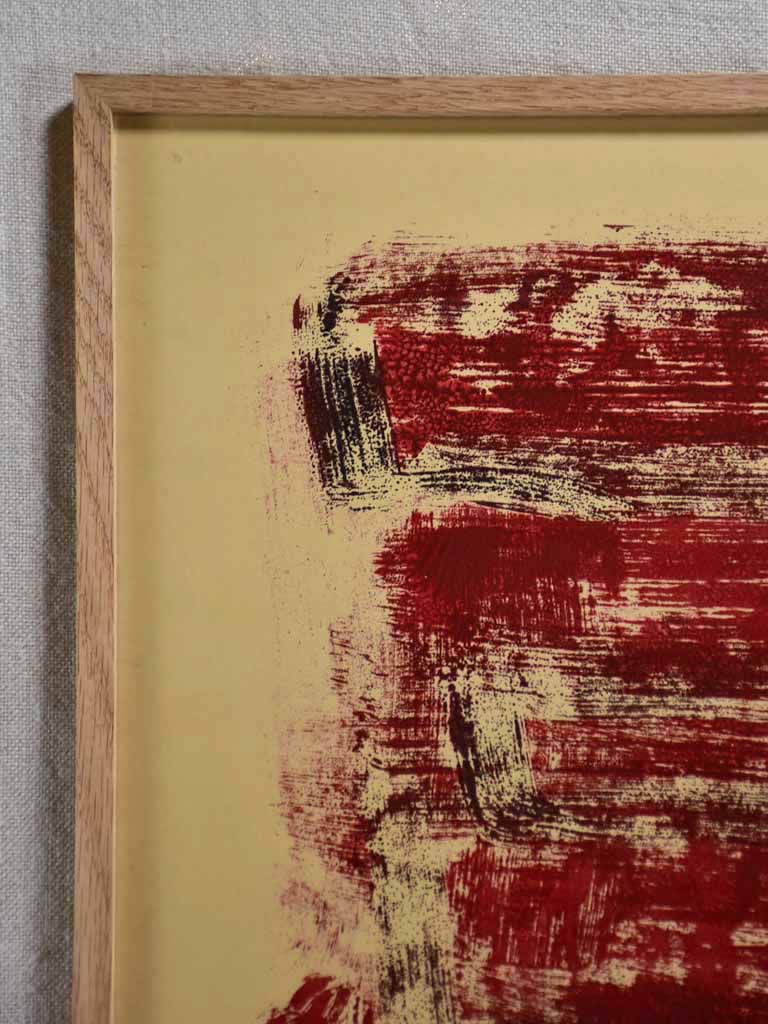 1/2 Monotype oil on paper- red chair by Caroline Beauzon 20½"x 26½"