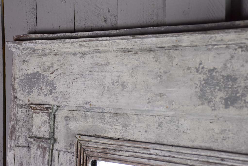 Late 18th Century Directoire trumeau mirror with grey patina 42½" x 43"