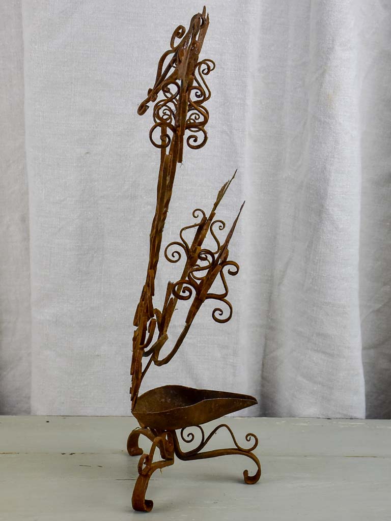 Vintage wrought iron wall sconce / lamp with birds