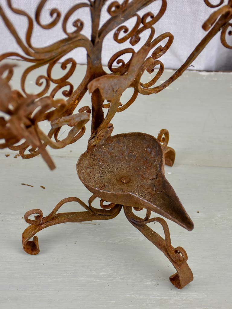 Vintage wrought iron wall sconce / lamp with birds