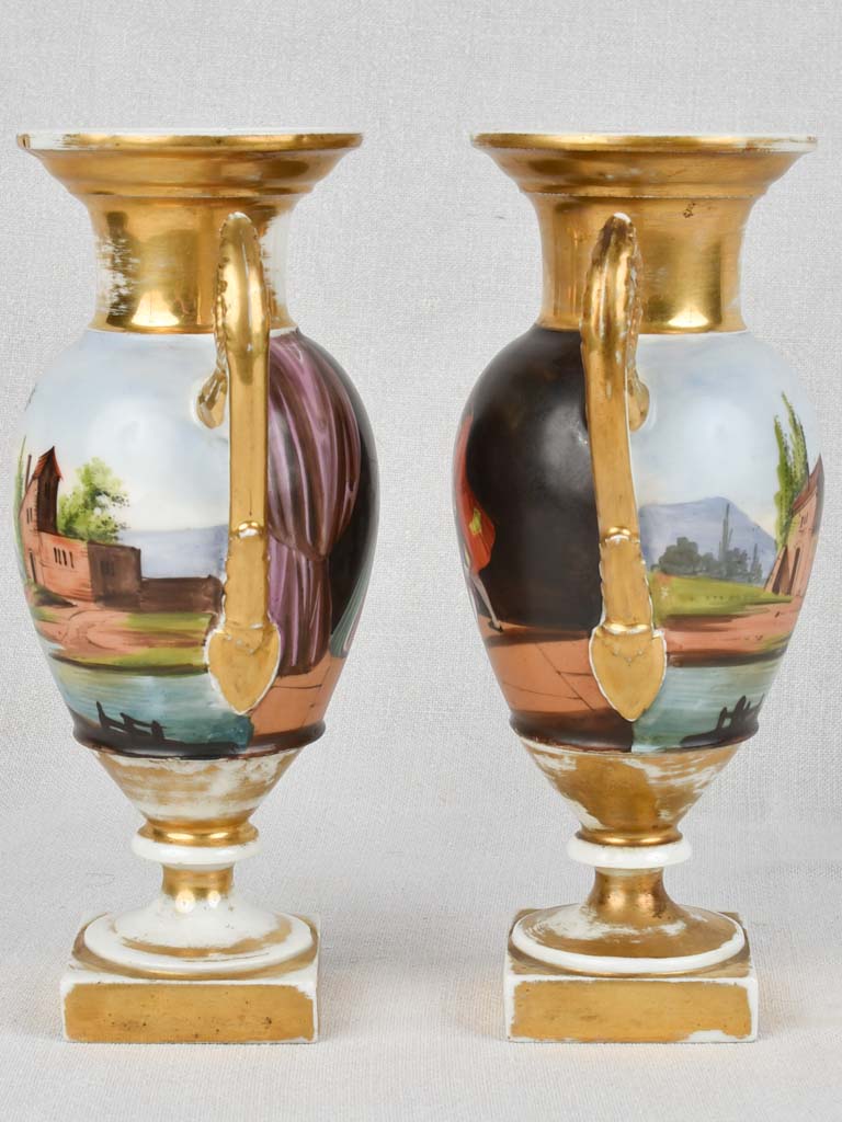 2 late 19th century Porcelain of Paris urns 9¾"