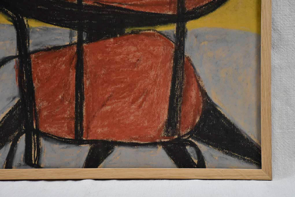 Chairs and table under a vintage chandelier - pastel on craft paper - Caroline Beauzon 27¼" x 40¼"