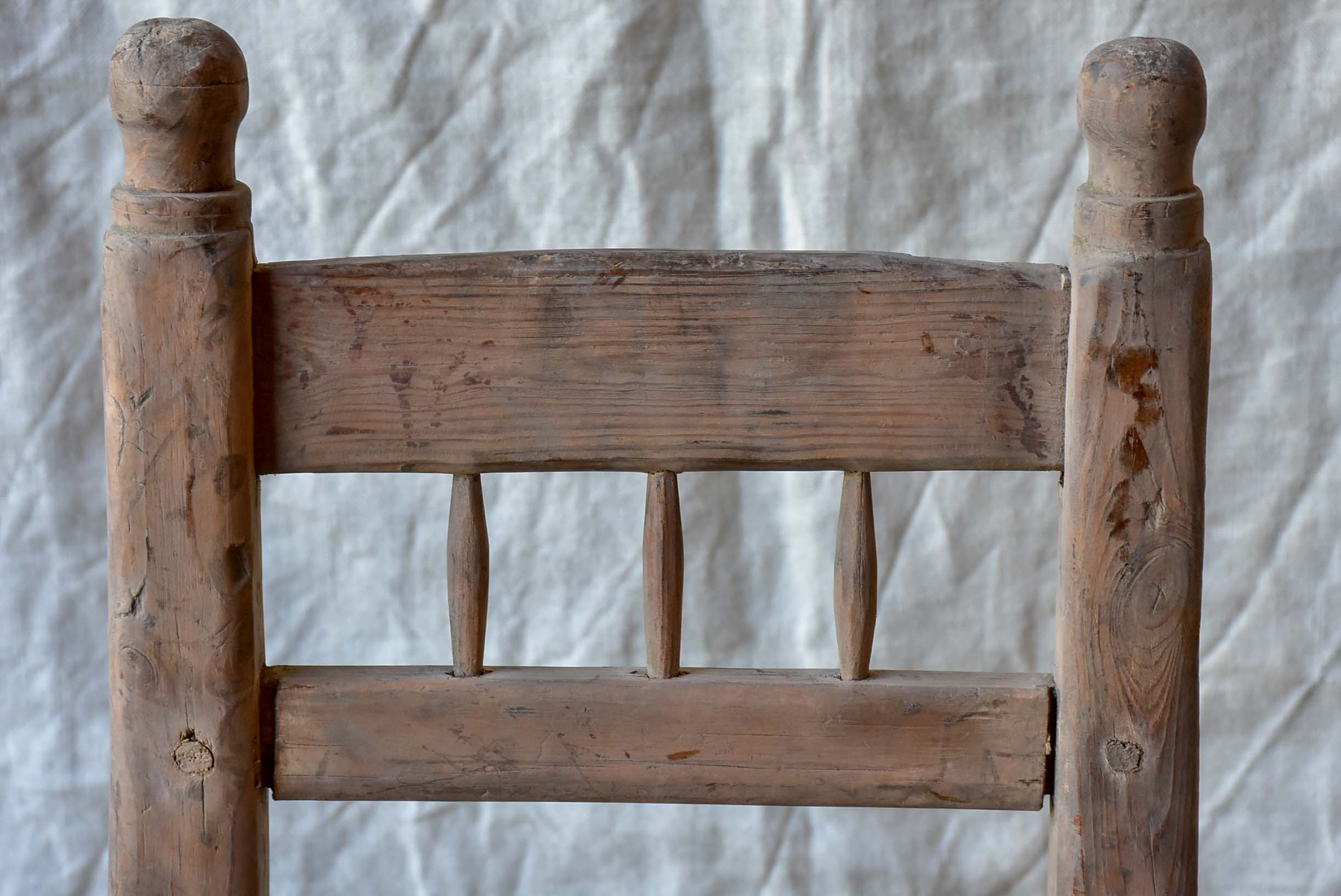 Sturdy Wooden Chair with Rich Patina