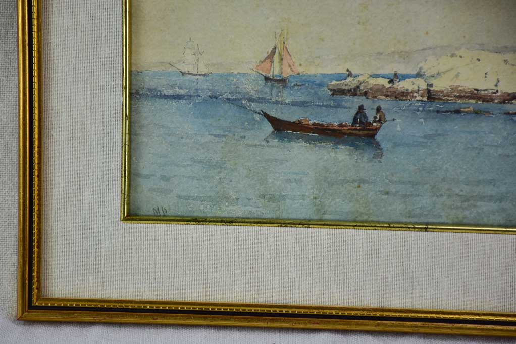 "The boats" Marseille - Les barques, Marius Pauzat (1832-1909) 16½" x 11¾"